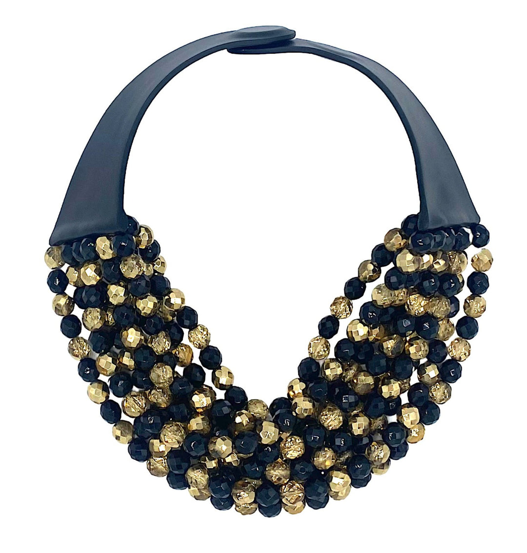 Medium Bella Gala Jet/ Gold Necklace