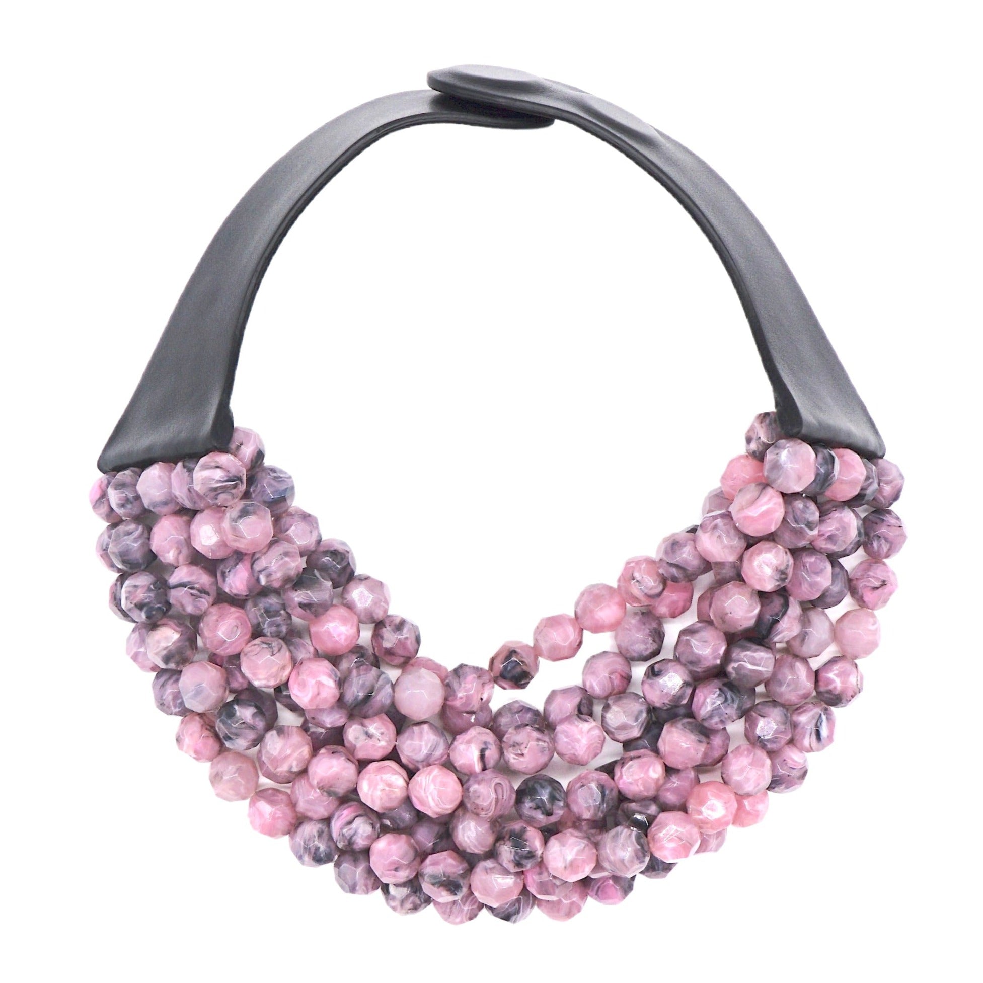 Marble Black Pink Necklace