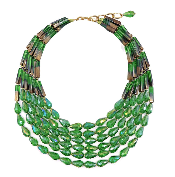 Rita Crystal Holiday Green Necklace
