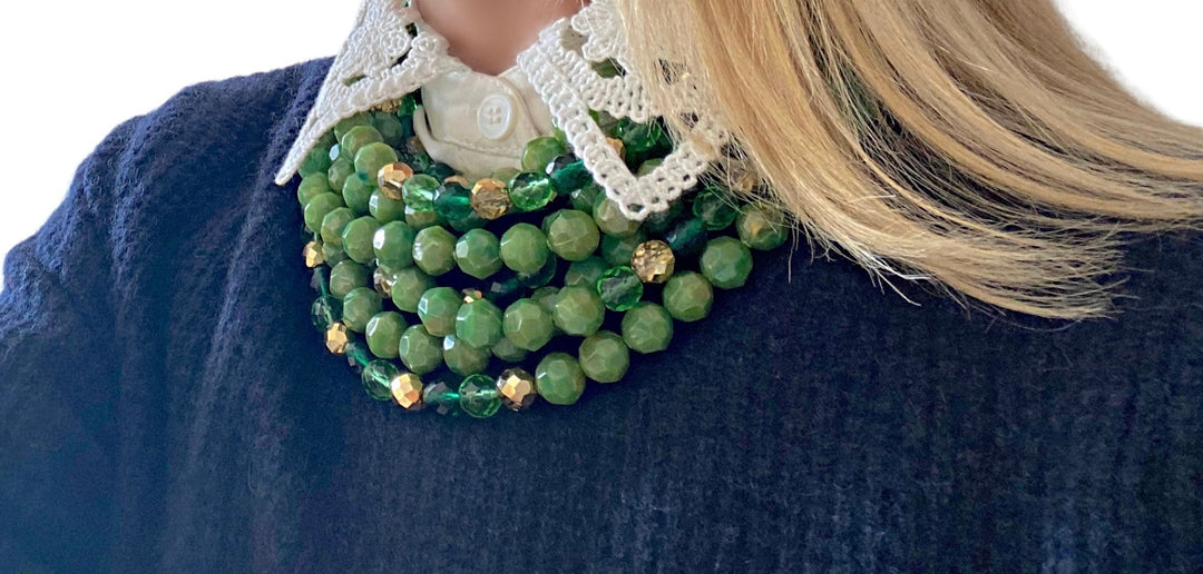 Sabrina Crystal Meadow Green Necklace