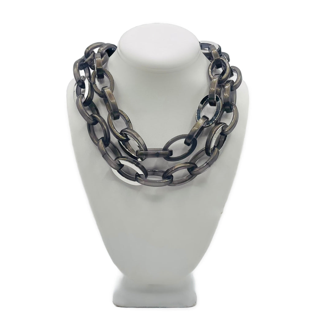 Mirella Slate Grey Silver/Resin Chain