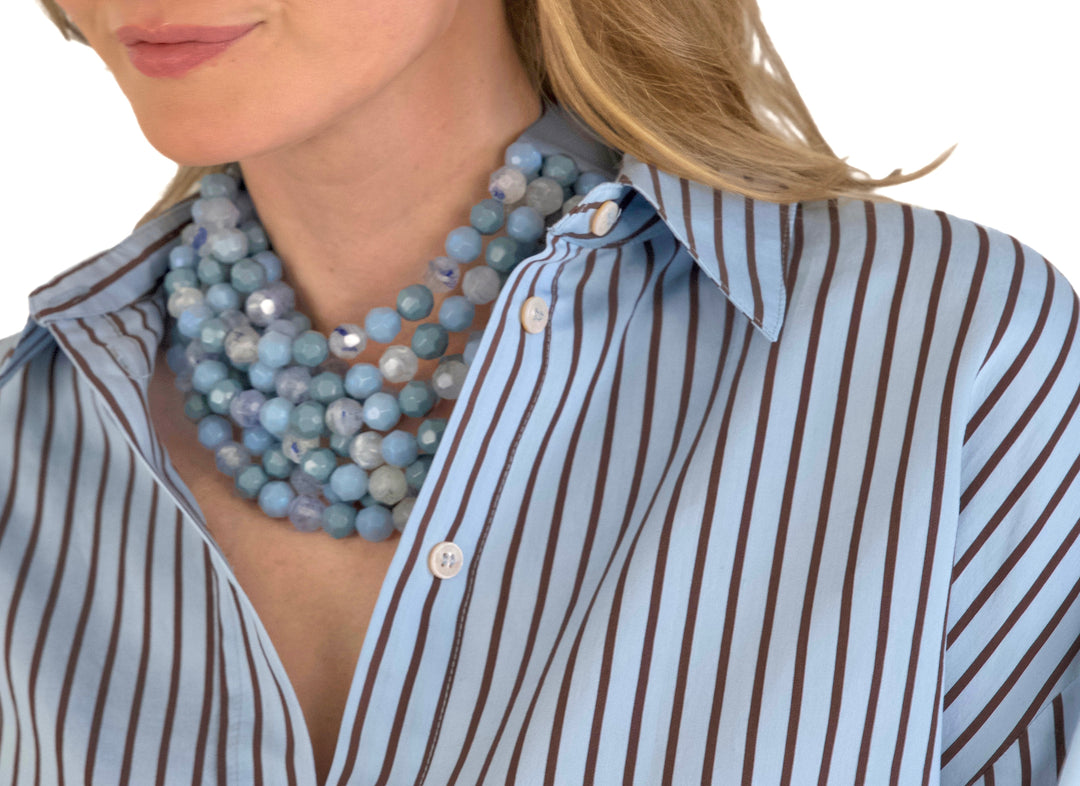Bella Three Tone Cornflower Blue Necklace -  Fairchild Baldwin