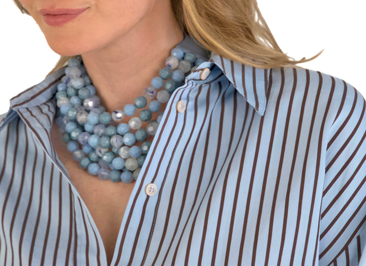 Bella Three Tone Cornflower Blue Necklace -  Fairchild Baldwin