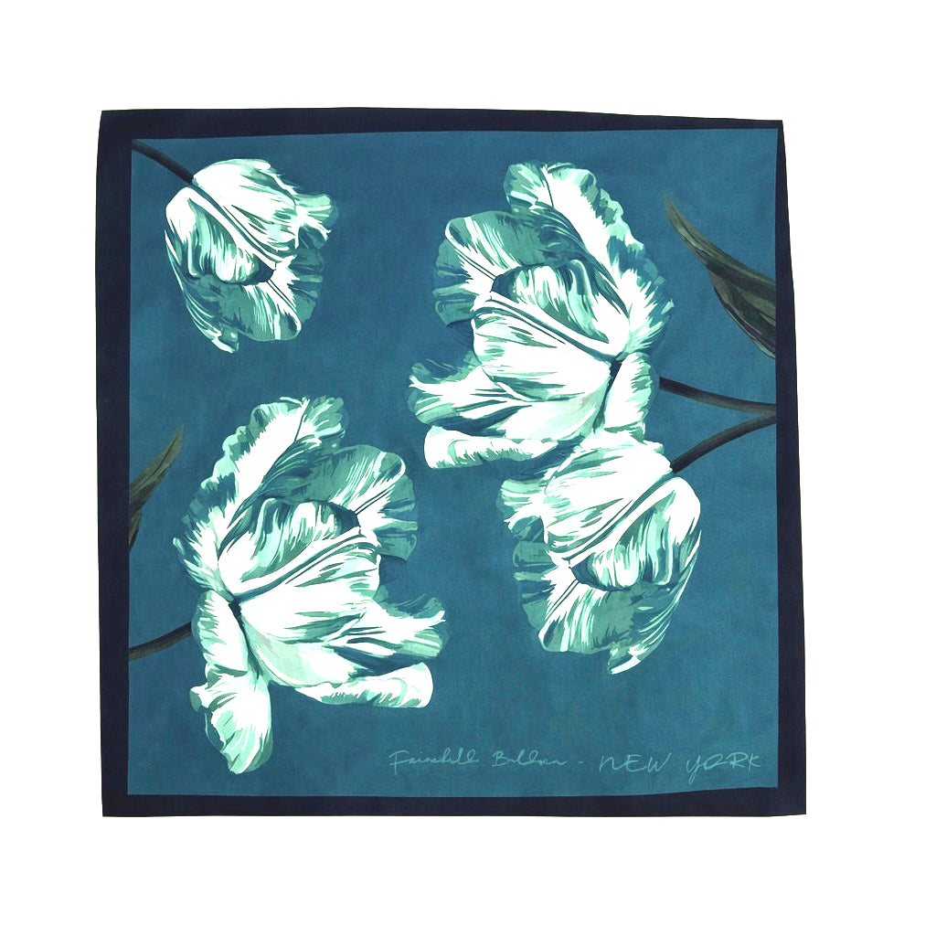 Parrot Tulip Midnight Blue Scarf -  Fairchild Baldwin