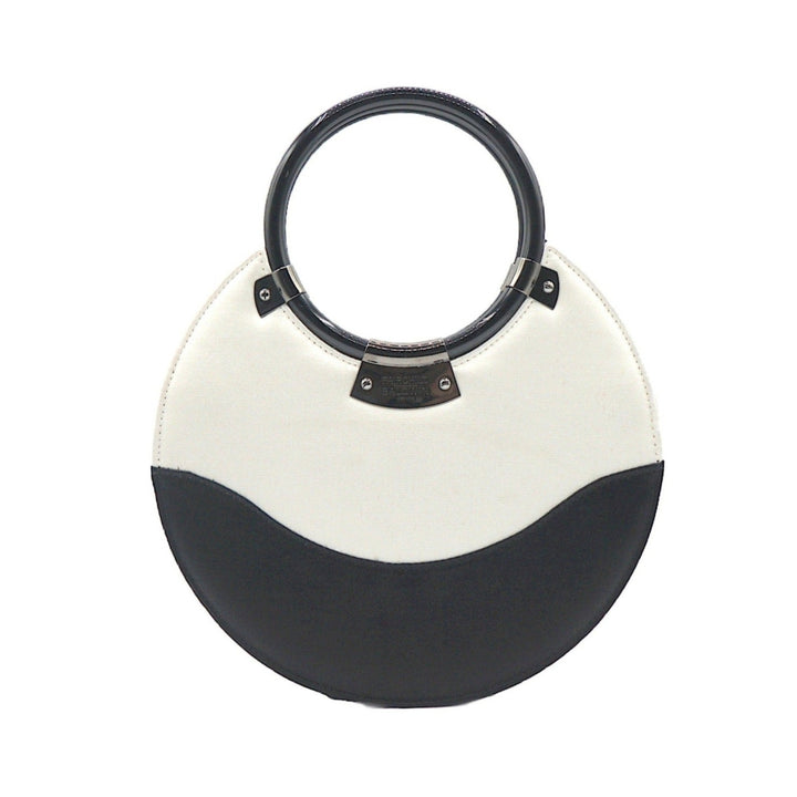 Signature "O" Black & White  Satin Bag -  Fairchild Baldwin