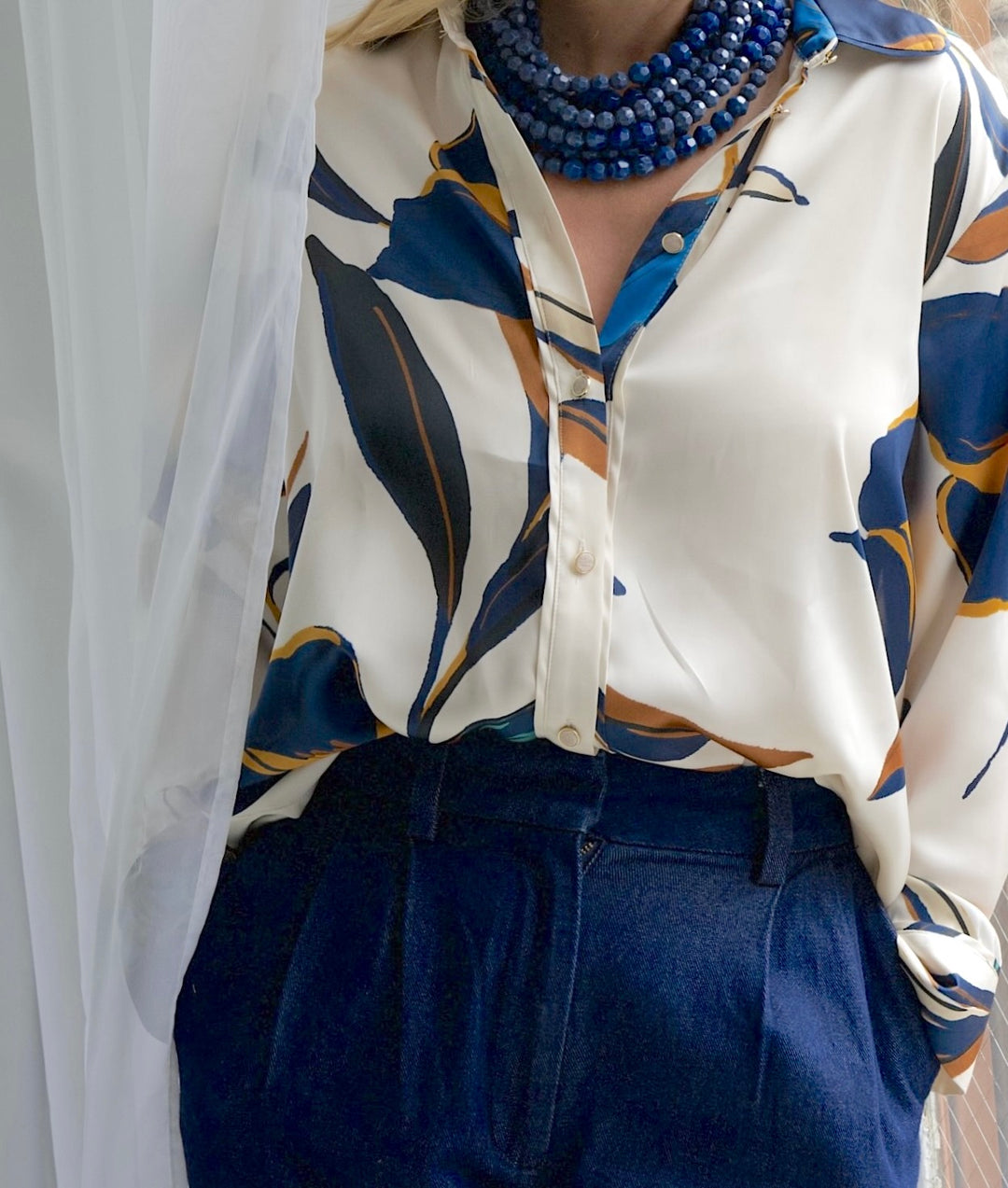 Bella Grace Marble Denim Necklace -  Fairchild Baldwin