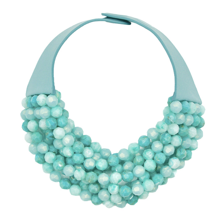 Bella Three Tone Marble Aqua Necklace