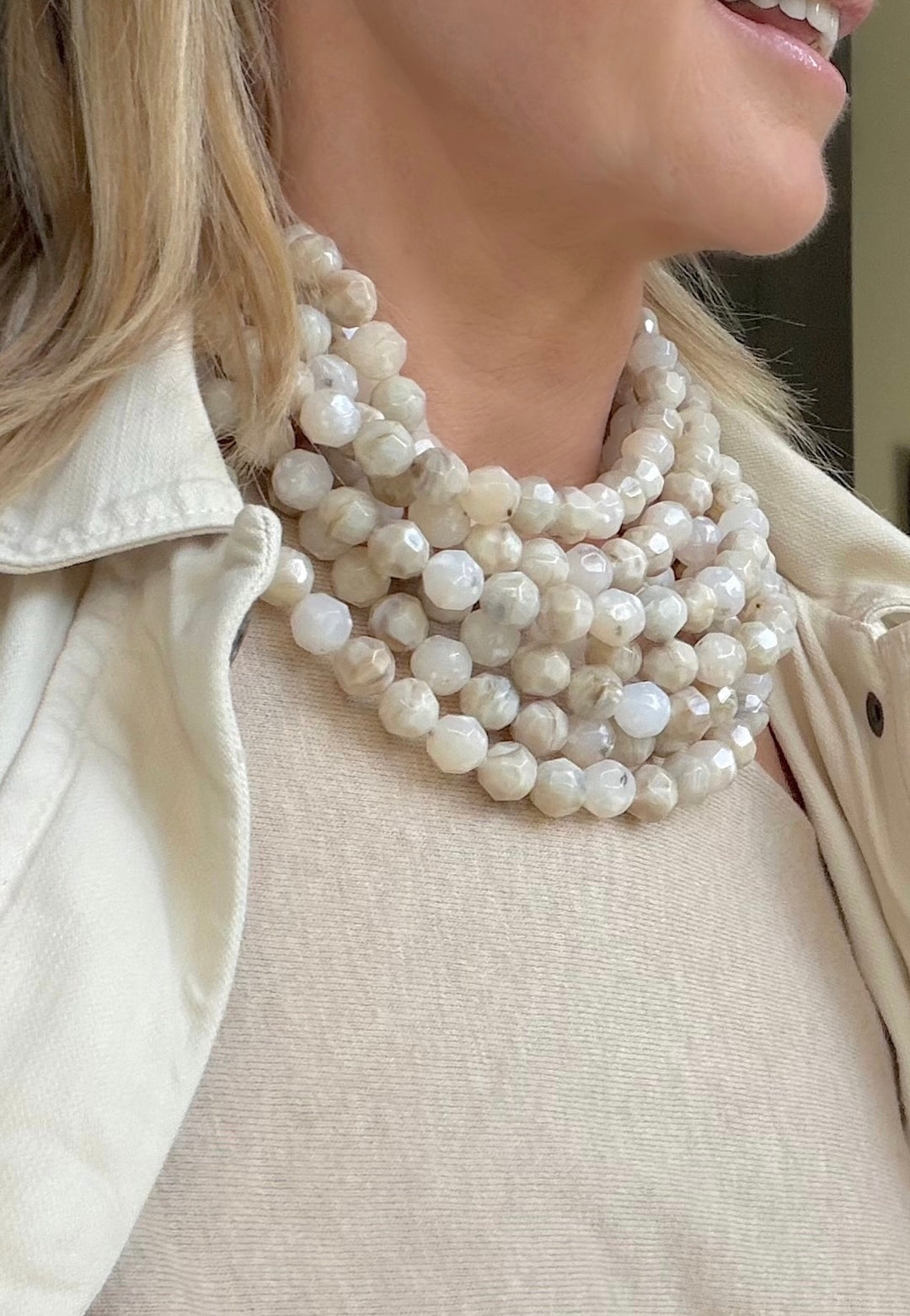 Bella Three Tone Stone Earth Necklace