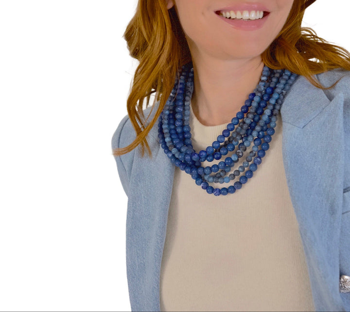 Helena Marble Denim Necklace