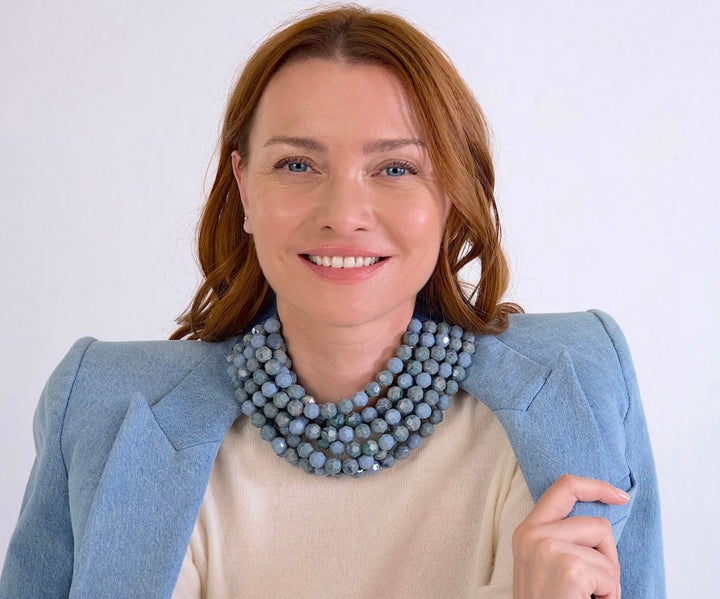 Bella Two Tone Cadet Blue Necklace