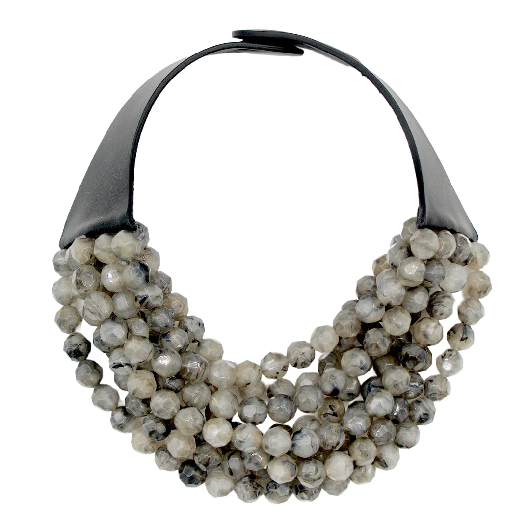 Bella Marble Charcoal Necklace -  Fairchild Baldwin