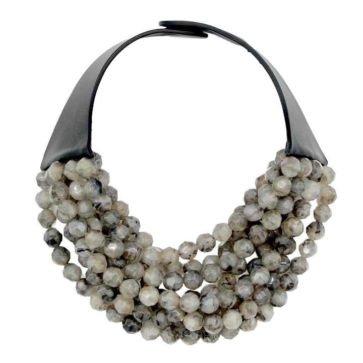 Bella Marble Charcoal Necklace -  Fairchild Baldwin