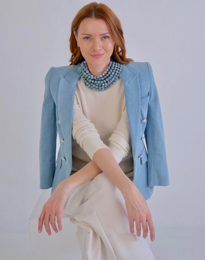 Bella Two Tone Cadet Blue Necklace