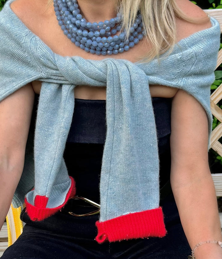 Medium Bella Slate Blue Denim Necklace