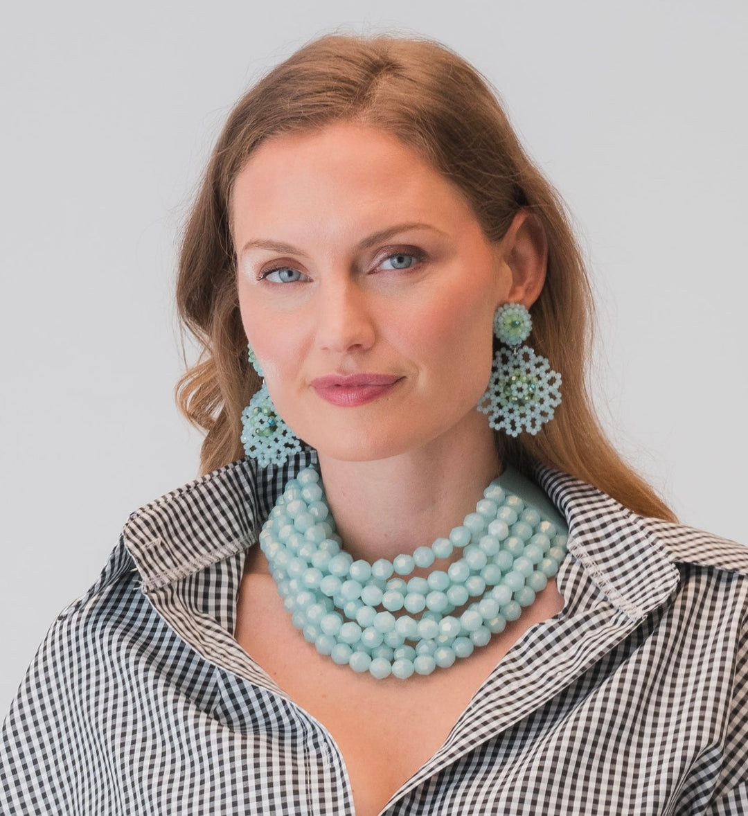 Bella Pearlized Blue Necklace