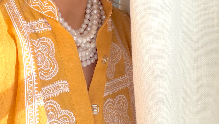 Medium Bella Pearlized White Necklace -  Fairchild Baldwin