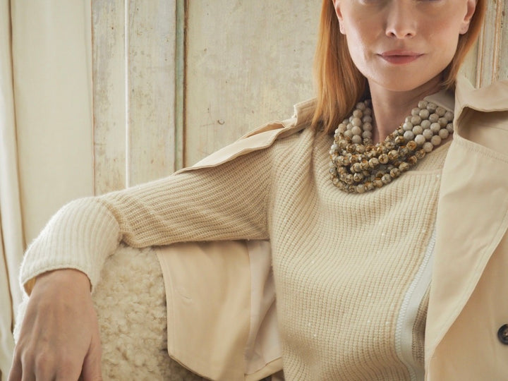 Hand Painted Gradated Bella Champagne Gold Necklace