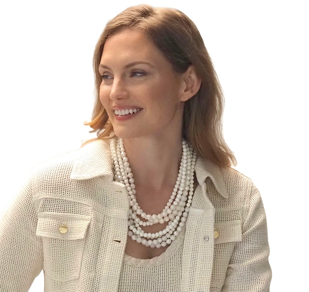 Helena Pearlized White Necklace