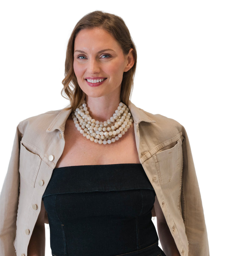 Bella Two Tone Mineral Stone Champagne Necklace