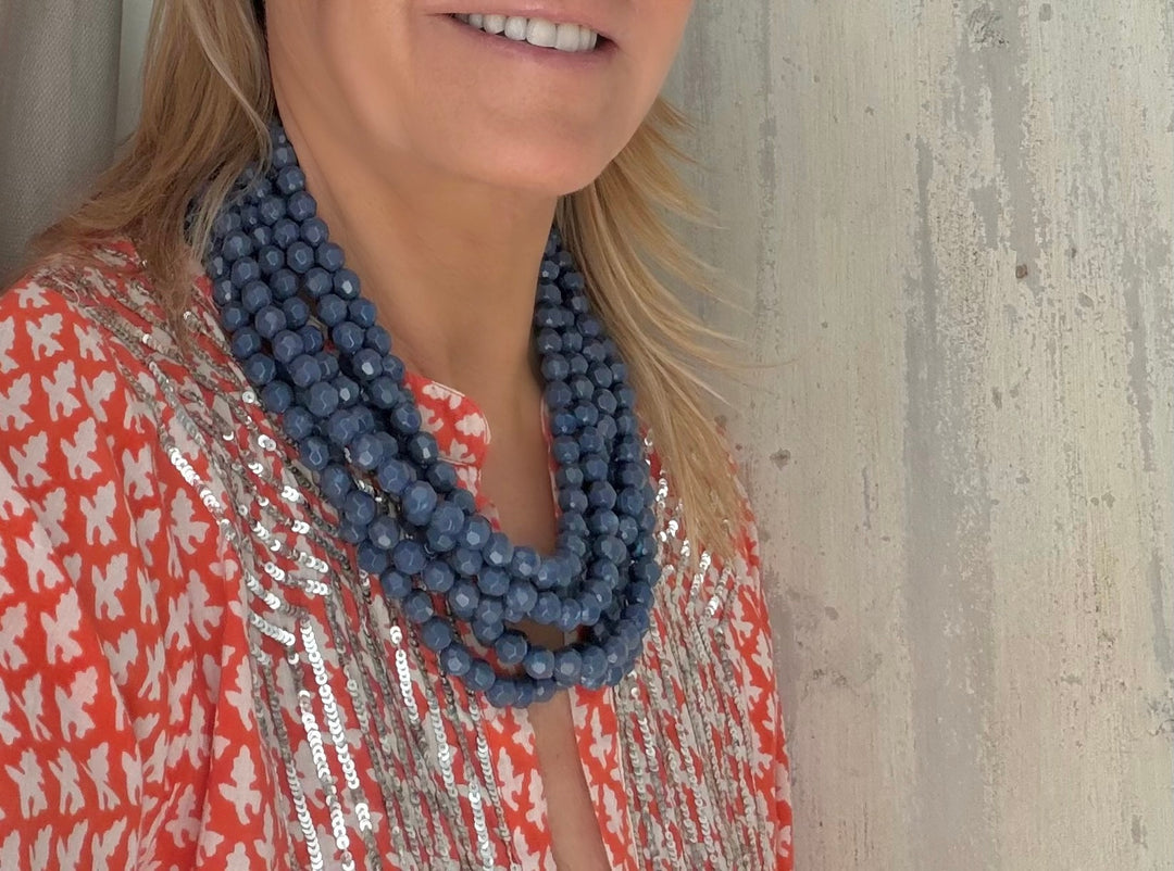 Helena Blue Denim Necklace -  Fairchild Baldwin