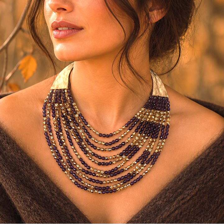 Alma Gold Jet Necklace