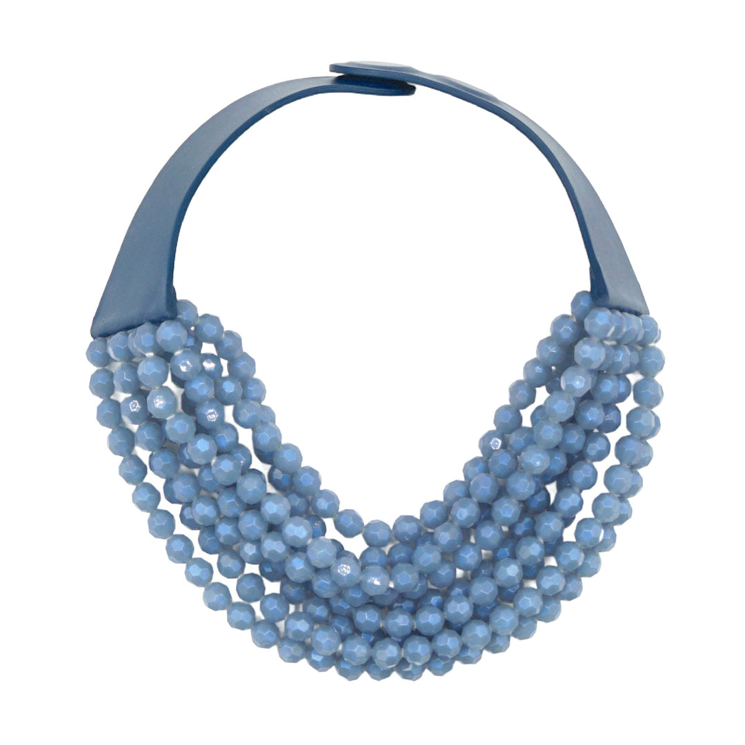 Medium Bella Slate Blue Denim Necklace