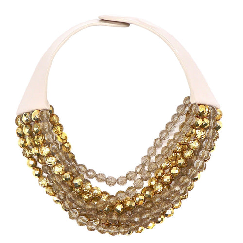 Gold Light Taupe Shimmer Necklace