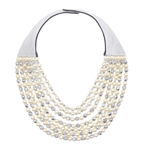 Eva Pearl Silver Necklace