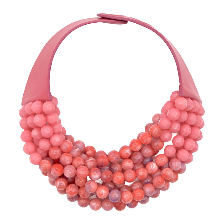 Bella Two Tone Rose Marble Strawberry Necklace