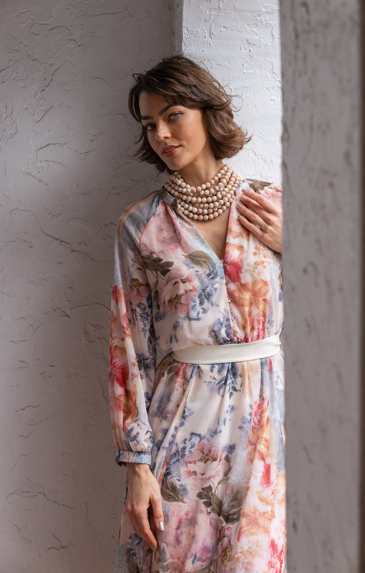 Round Bella Marble Horn Necklace