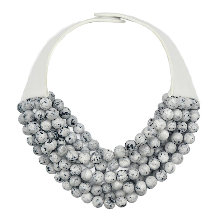 Round Bella Matte Marble Carrera Necklace