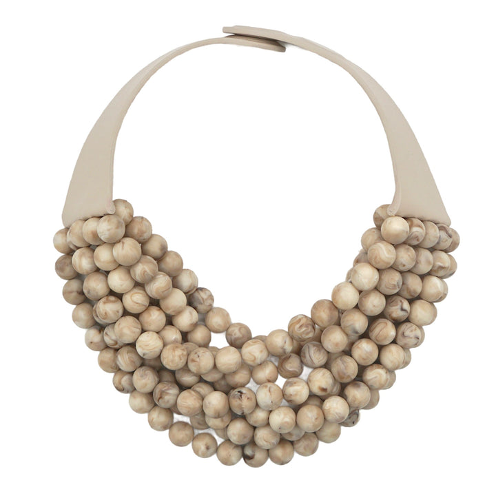 Round Bella Marble Horn Necklace