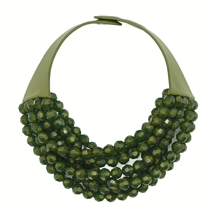 Bella Metallic Earth Green Necklace