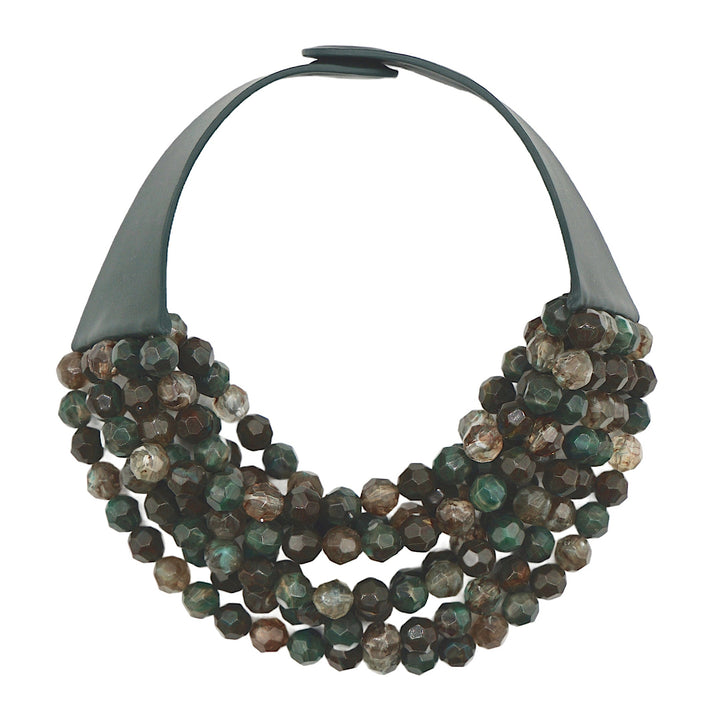 Bella Three Tone Forest Green Necklace