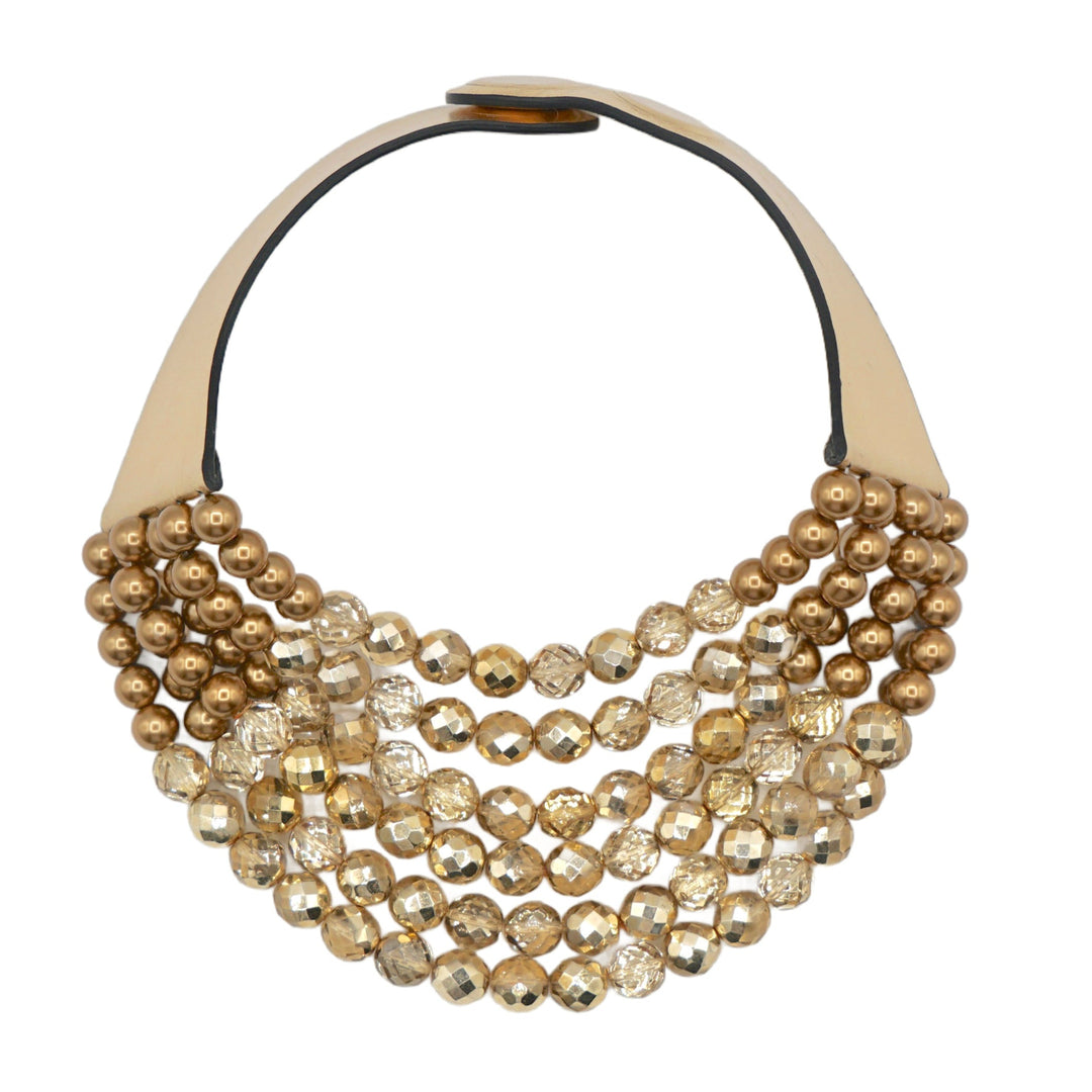 Lucia Gold Glass Pearl Necklace