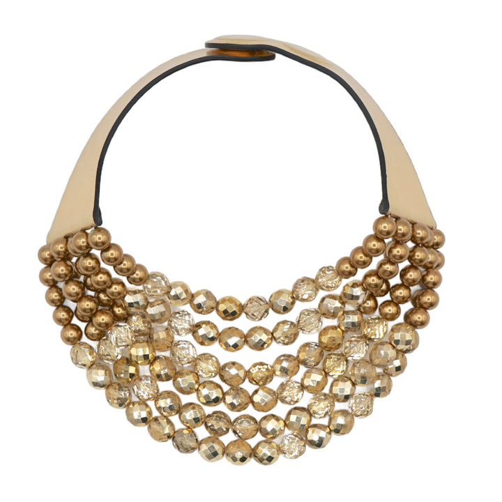 Lucia Gold Glass Pearl Necklace