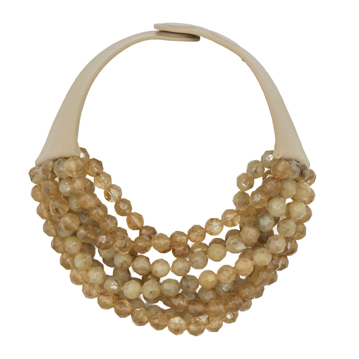 Bella Two Tone Crystal Amber Necklace