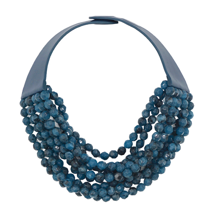 Medium Bella Teal Blue Jean Necklace