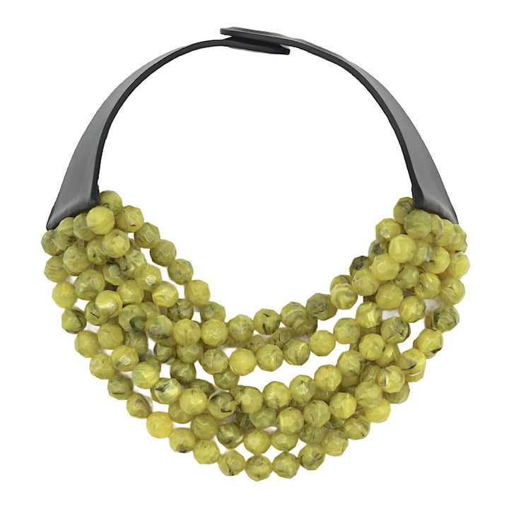 Bella Marble Pisello on Nero Necklace