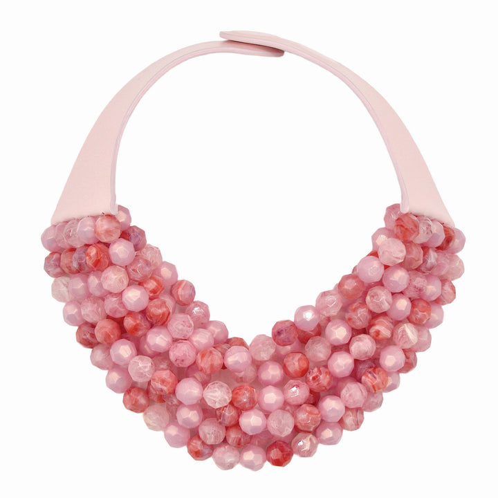 Bella Three Tone Marble Rose Pink Necklace