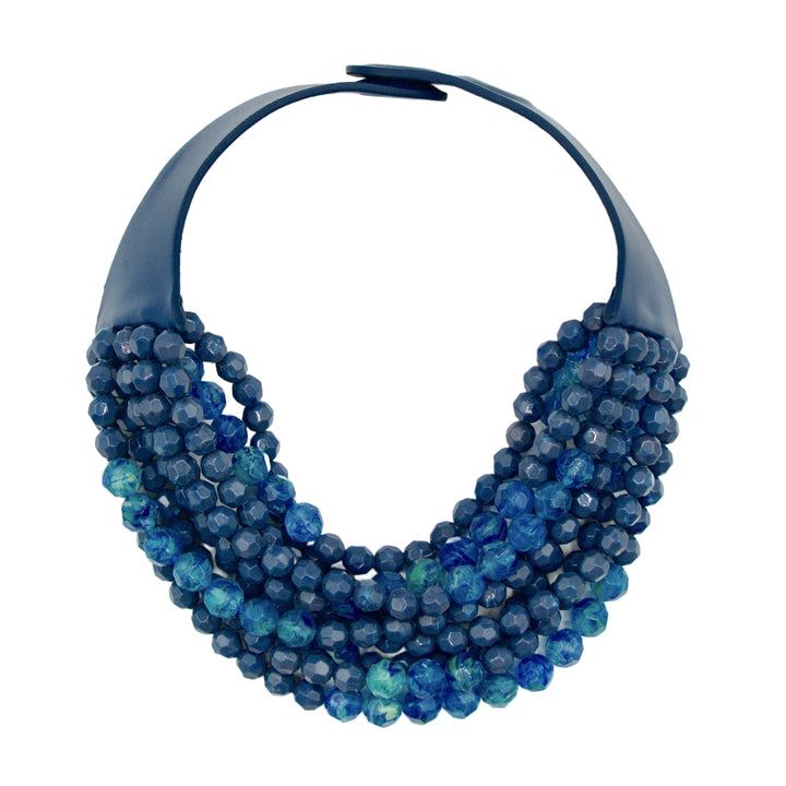 Bella Grace Sea Blue Marble Denim Necklace -  Fairchild Baldwin