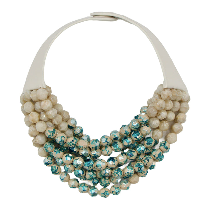 Hand Painted Gradated Bella Champagne Turquoise Necklace