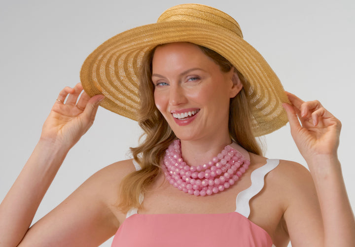 Bella Pearlized Rose Pink Necklace