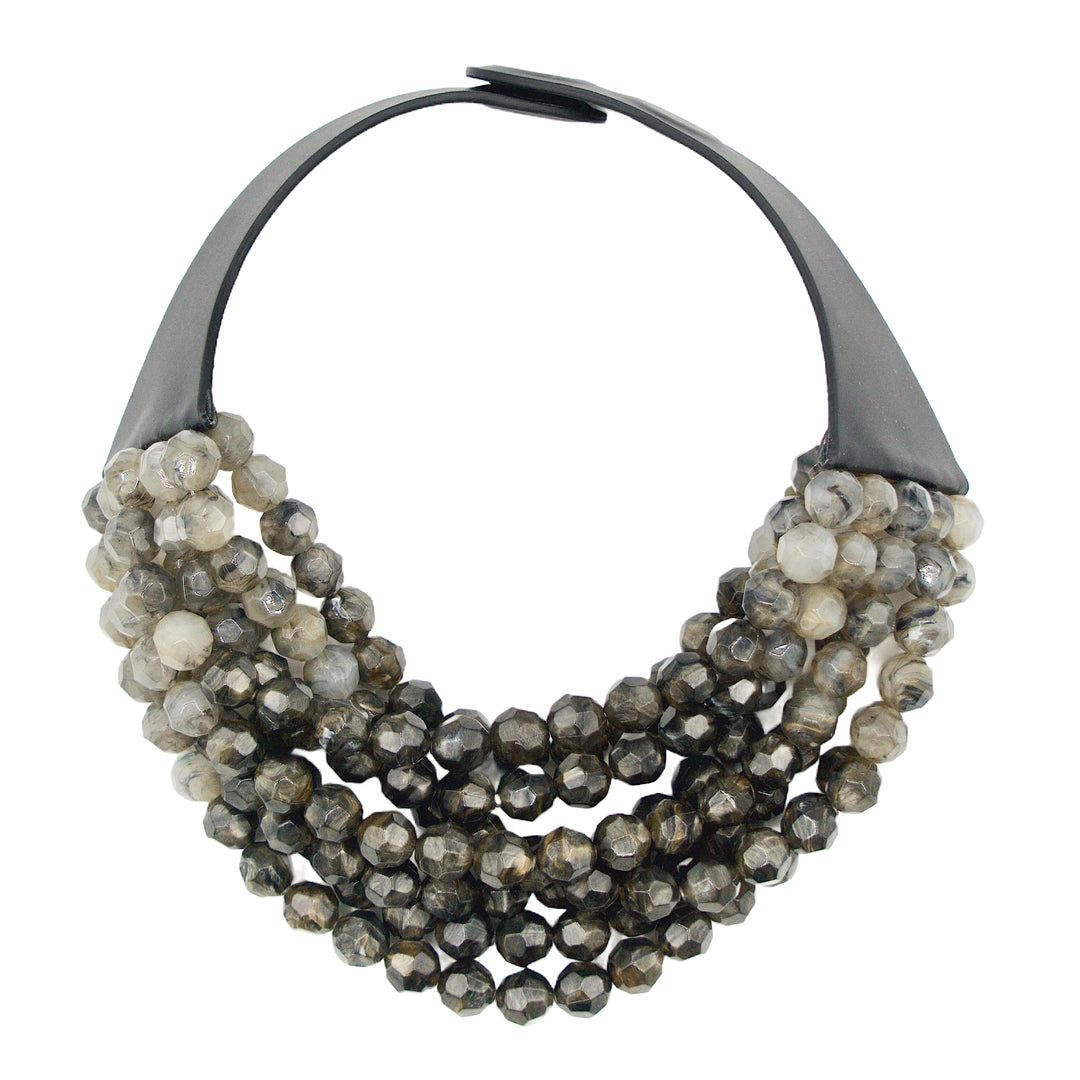 Gradated Bella Marble Granite Charcoal Necklace -  Fairchild Baldwin