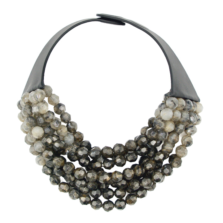 Gradated Bella Marble Granite Charcoal Necklace -  Fairchild Baldwin