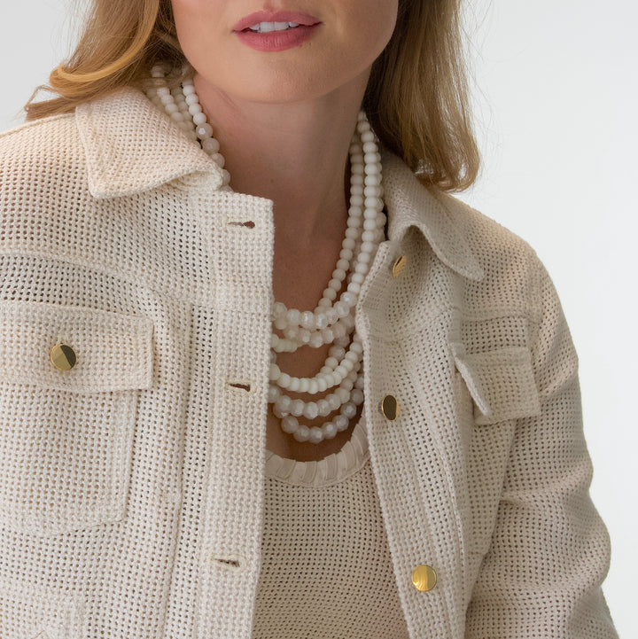 Helena Pearlized White Necklace