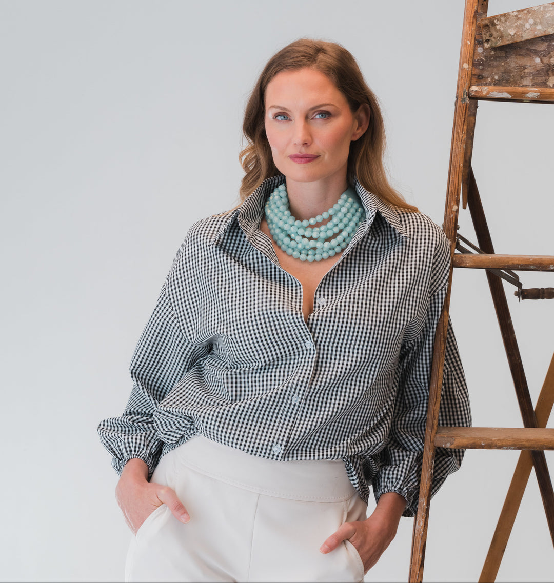 Bella Pearlized Blue Necklace