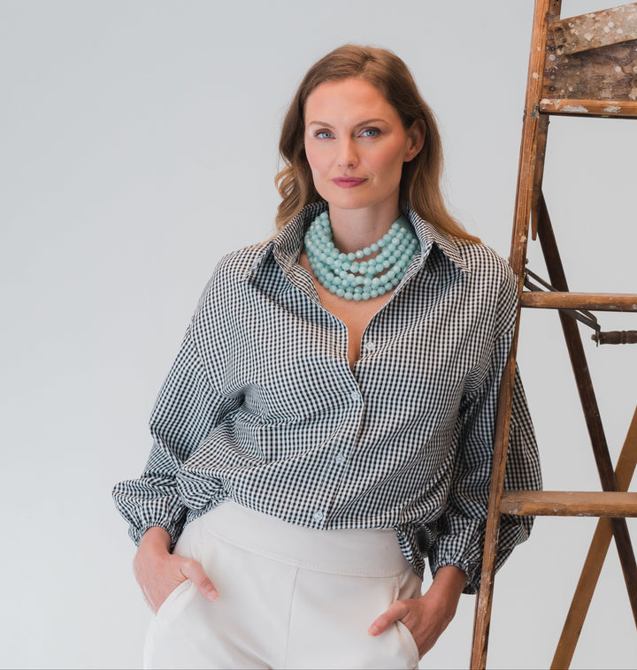 Bella Pearlized Blue Necklace