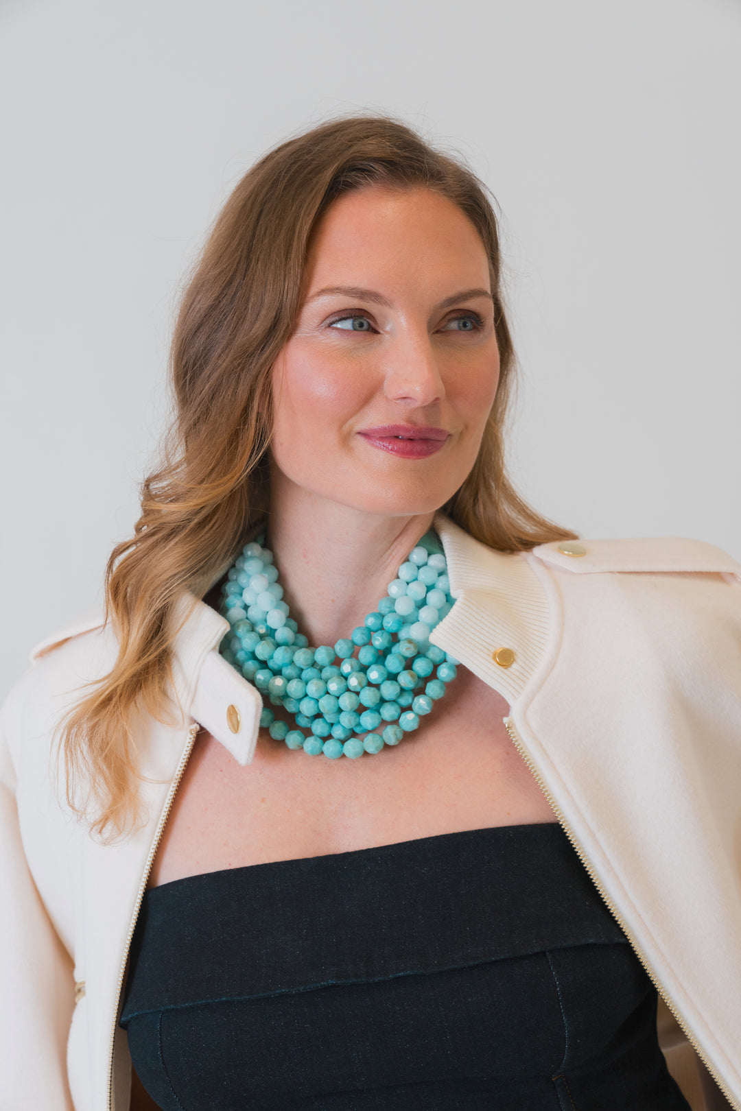 Gradated Bella Summer Blue Turquoise Necklace