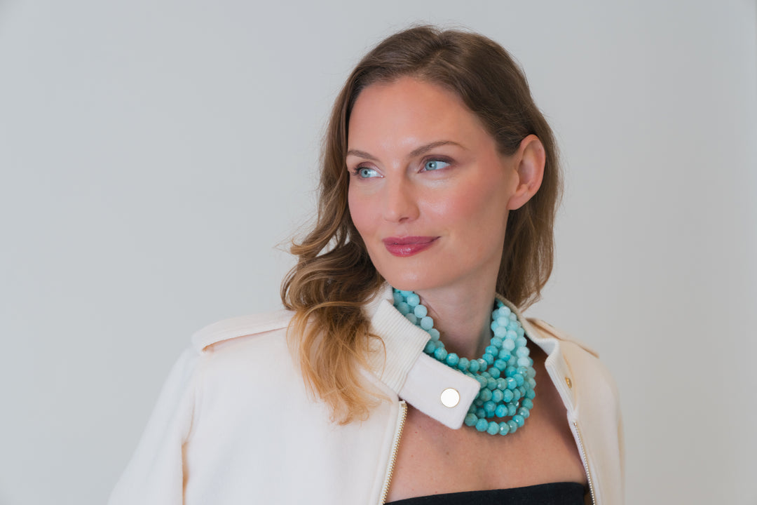 Gradated Bella Summer Blue Turquoise Necklace